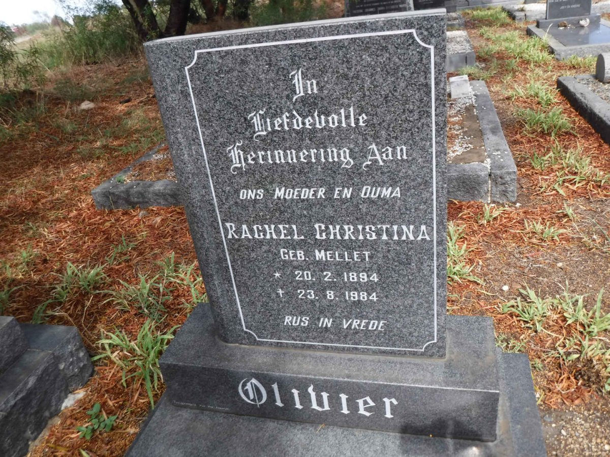 OLIVIER Rachel Christina nee MELLET 1894-1984