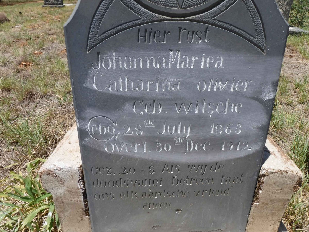 OLIVIER Johanna Mariea Catharina nee WITSCHE 1863-1912