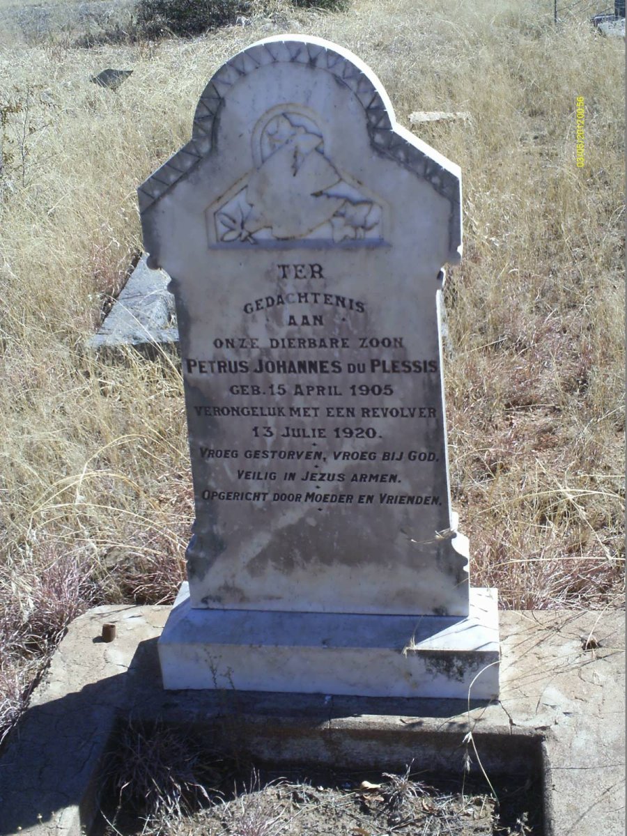 PLESSIS Petrus Johannes, du 1905-1920