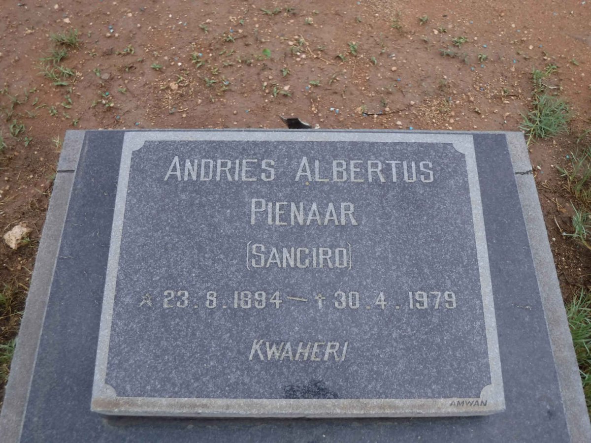 PIENAAR Andries Albertus 1894-1979