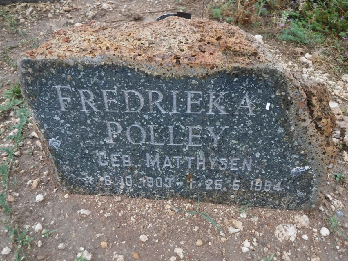 POLLEY Fredrieka nee MATTHYSEN 1903-1994