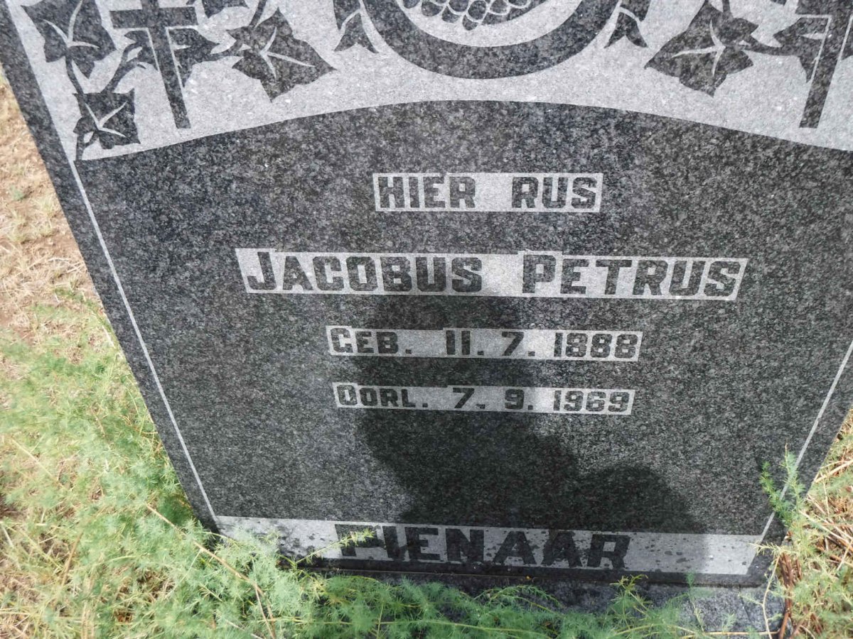 PIENAAR Jacobus Petrus 1888-1969