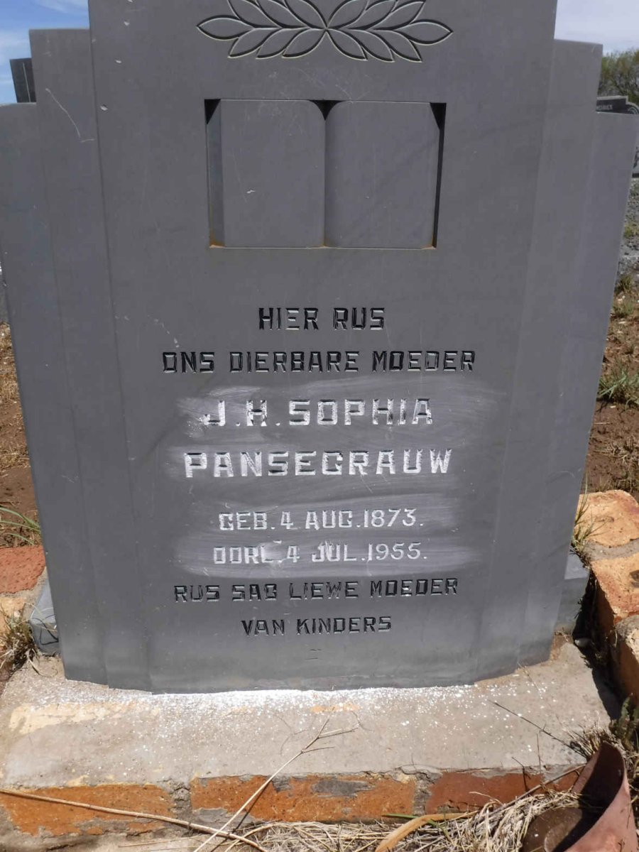 PANSEGRAUW J.H. Sophia 1873-1955