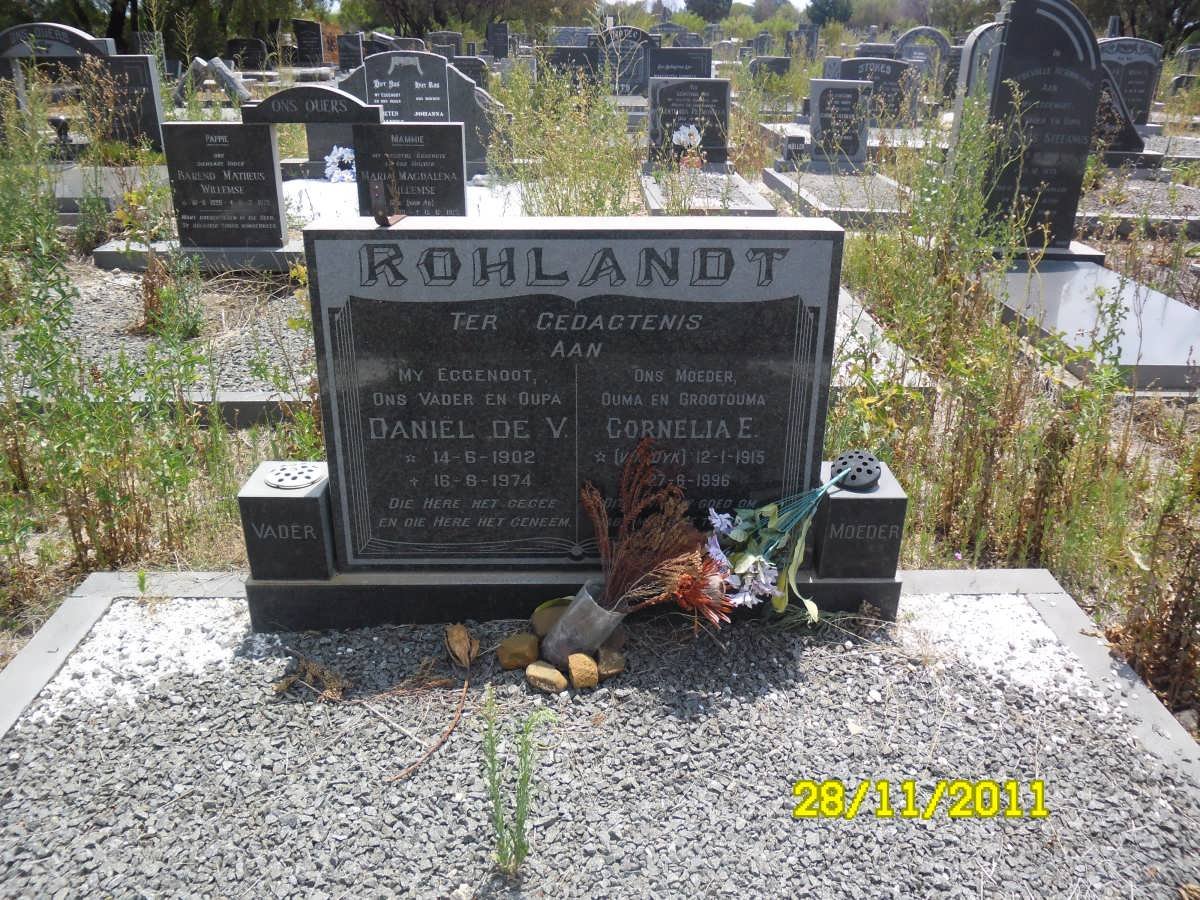 ROHLANDT Daniel De V. 1902-1974 &amp; Cornelia E. VAN DYK 1915-1996