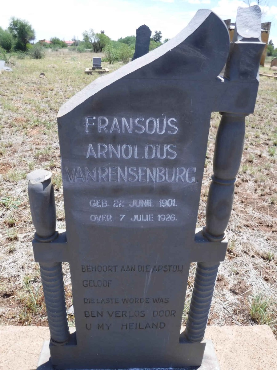 RENSENBURG Fransous Arnoldus, van 1901-1926