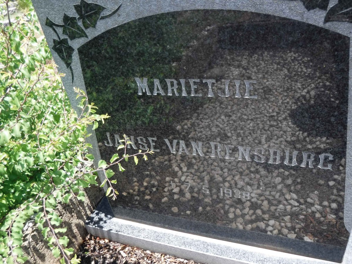RENSBURG Marietjie, Janse van -1938