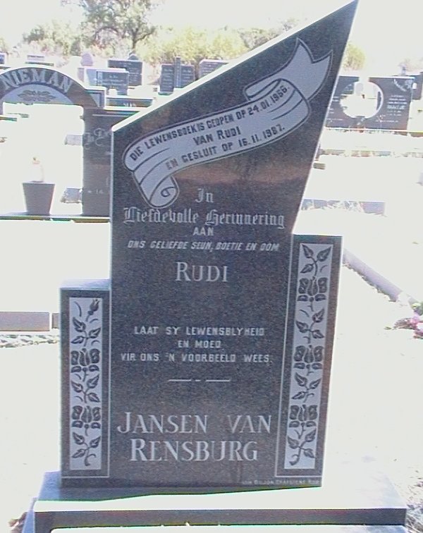 RENSBURG Rudi, Jansen van 195?-1987