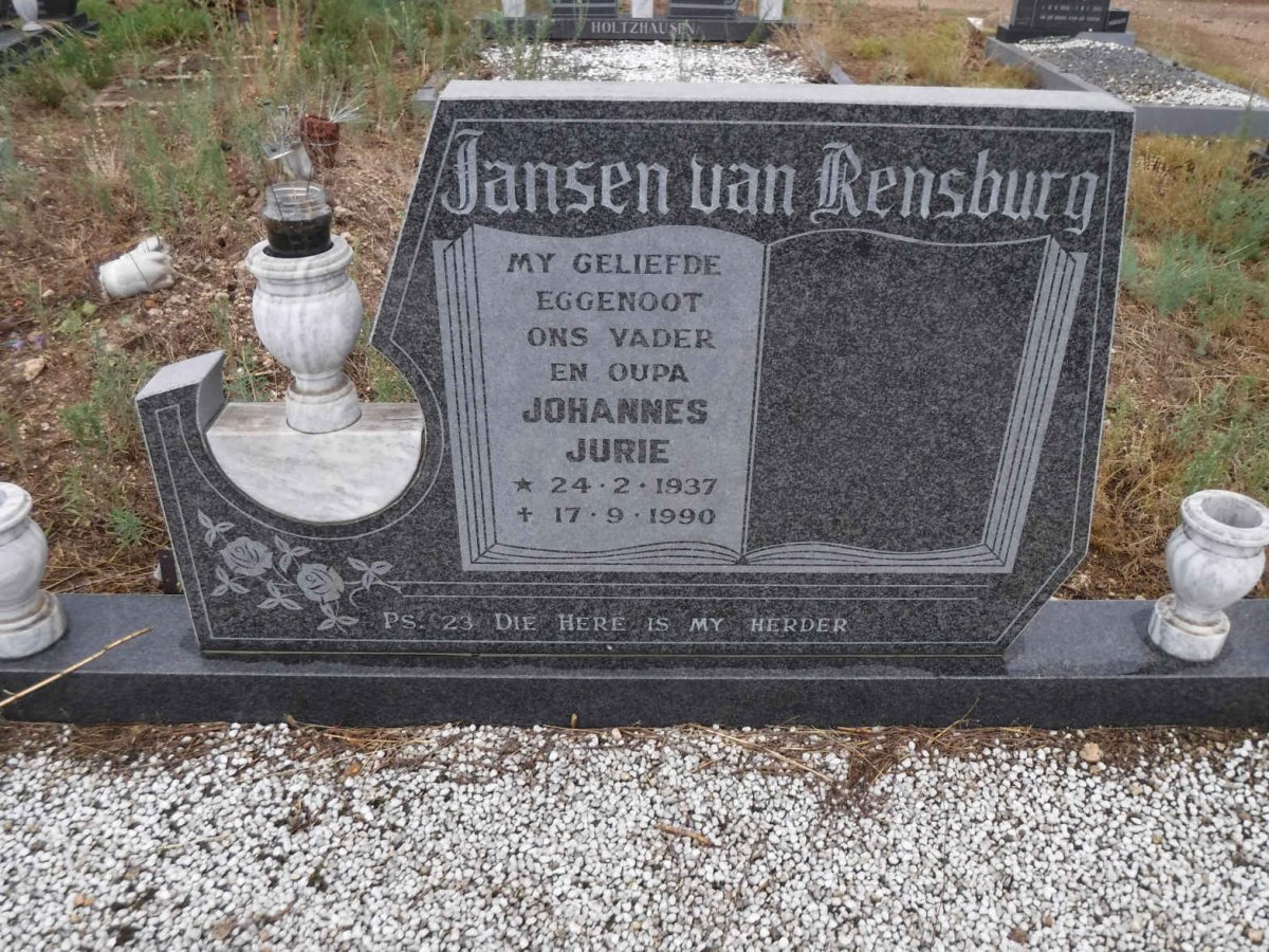 RENSBURG Johannes Jurie, Jansen van 1937-1990