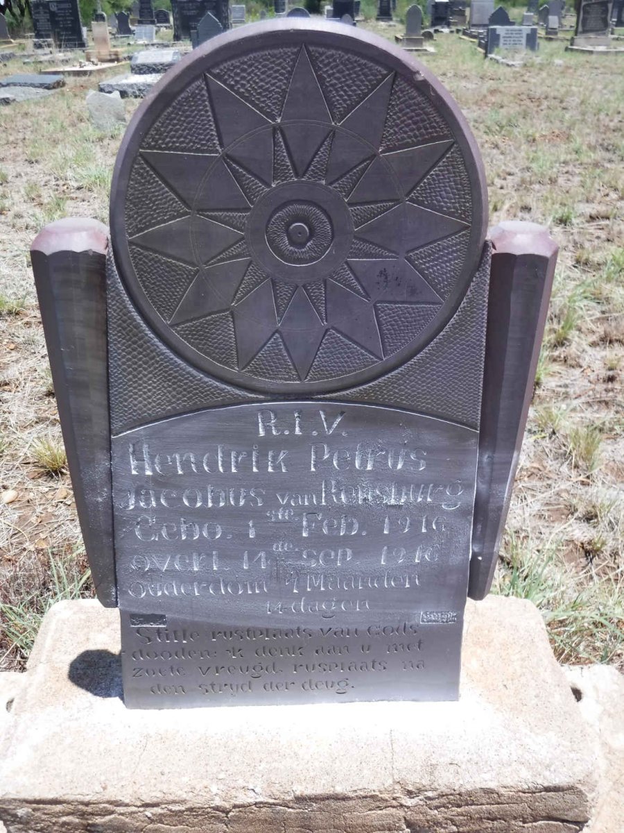 RENSBURG Hendrik Petrus Jacobus, van 1916-1916