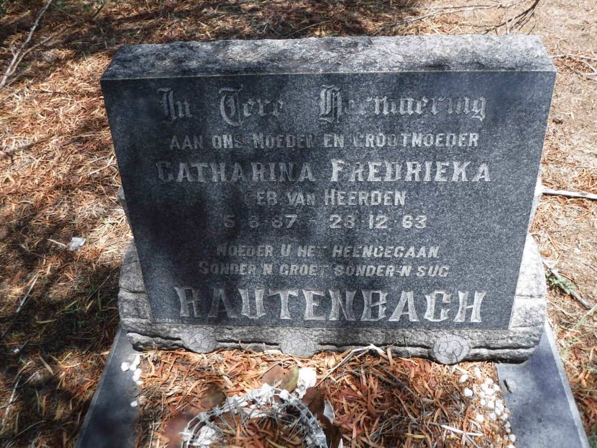 RAUTENBACH Catharina Fredrieka nee VAN HEERDEN 1887-1963