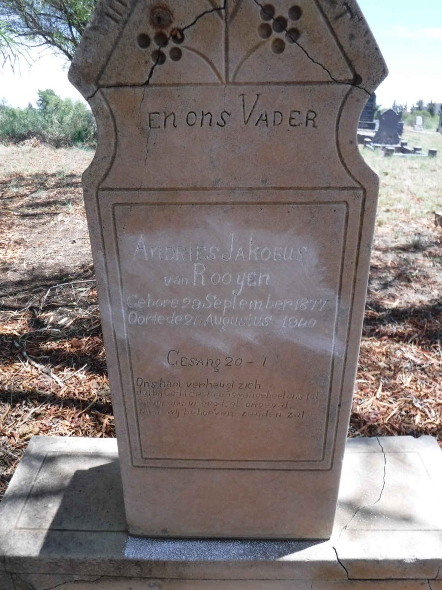 ROOYEN Andries Jakobus, van 1877-1940