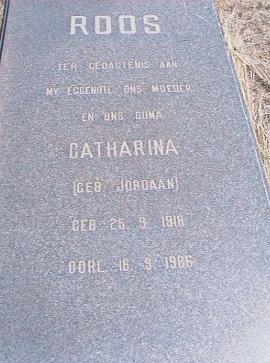 ROOS Catharina nee JORDAAN 1918-1986