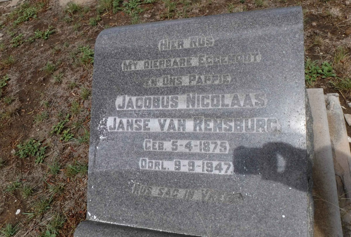 RENSBURG Jacobus Nicolaas, Janse van 1875-1947