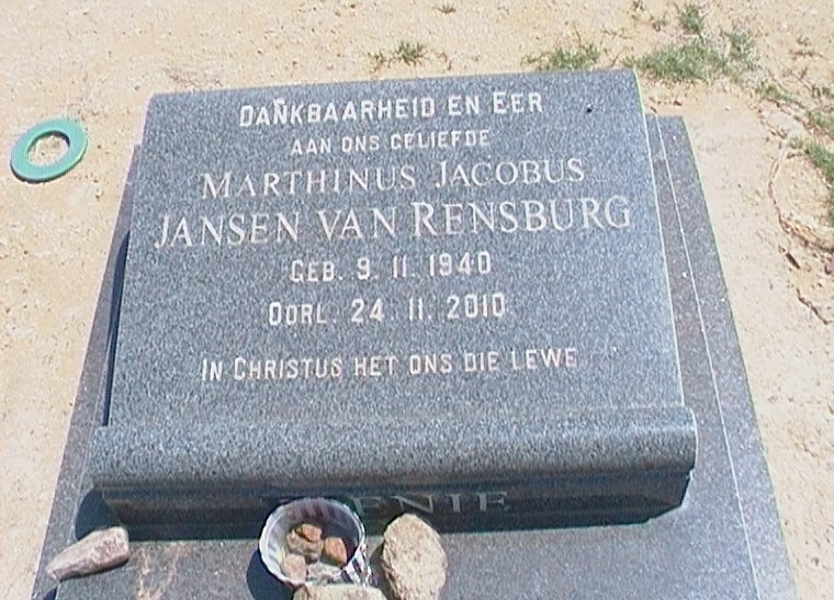 RENSBURG Marthinus Jacobus, Jansen van 1940-2010