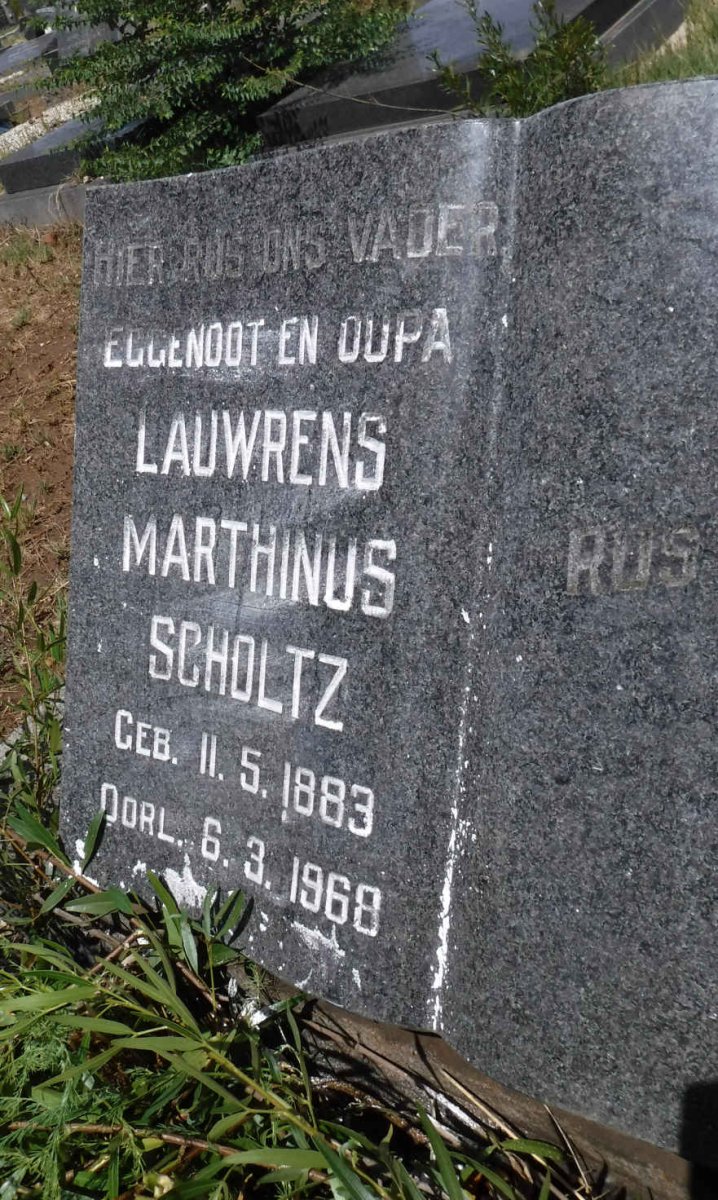 SCHOLTZ Lauwrens Marthinus 1883-1968