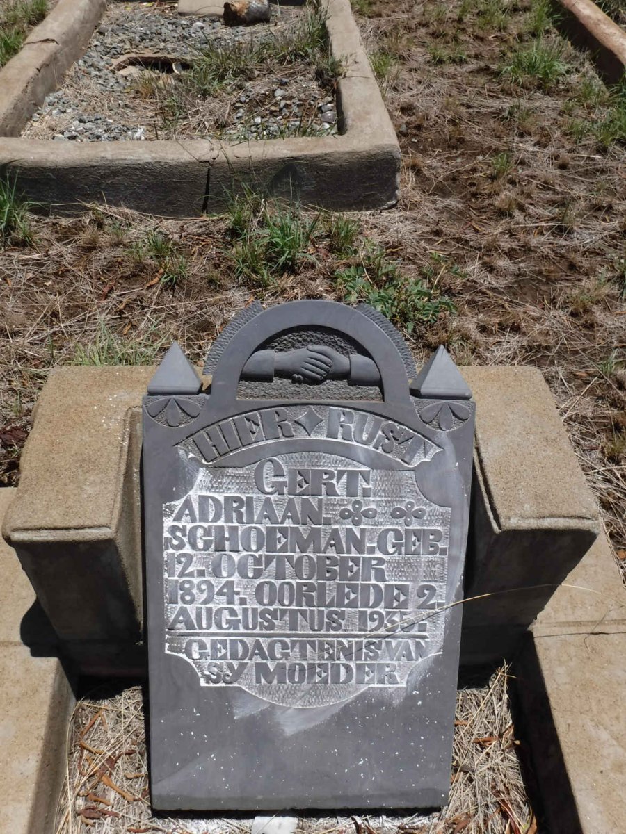 SCHOEMAN Gert Adriaan 1894-1935
