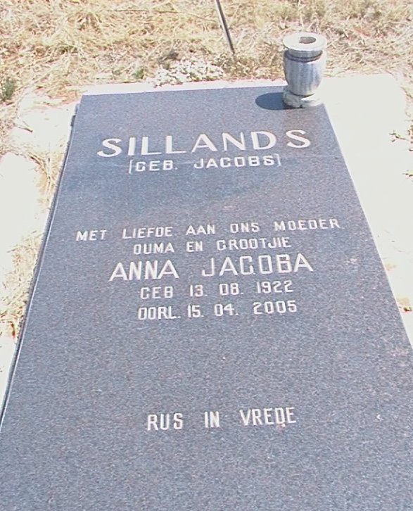 SILLANDS Anna Jacoba nee JACOBS 1922-2005