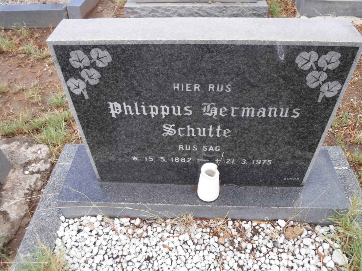 SCHUTTE Phlippus Hermanus 1882-1975