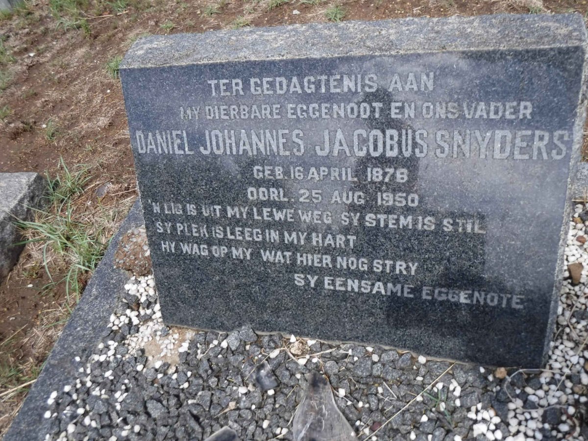 SNYDERS Daniel Johannes Jacobus 1876-1950