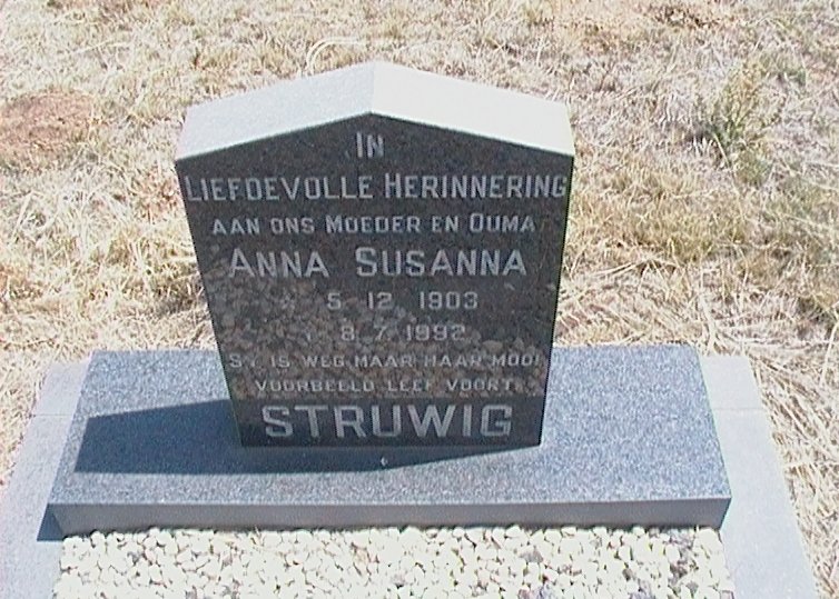 STRUWIG Anna Susanna 1903-1992