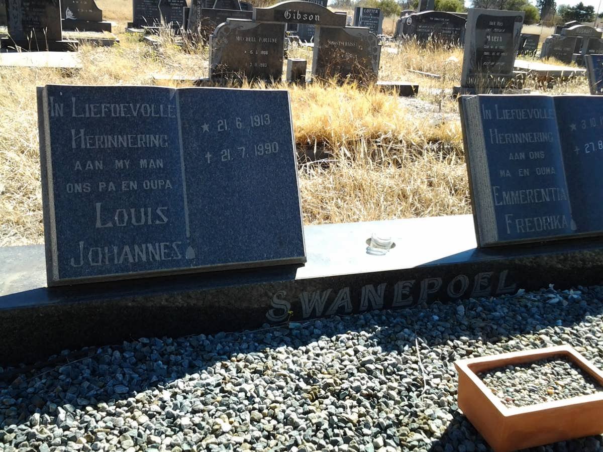 SWANEPOEL Louis Johannes 1913-1990 &amp; Emmerentia Fredrika 1915-2005