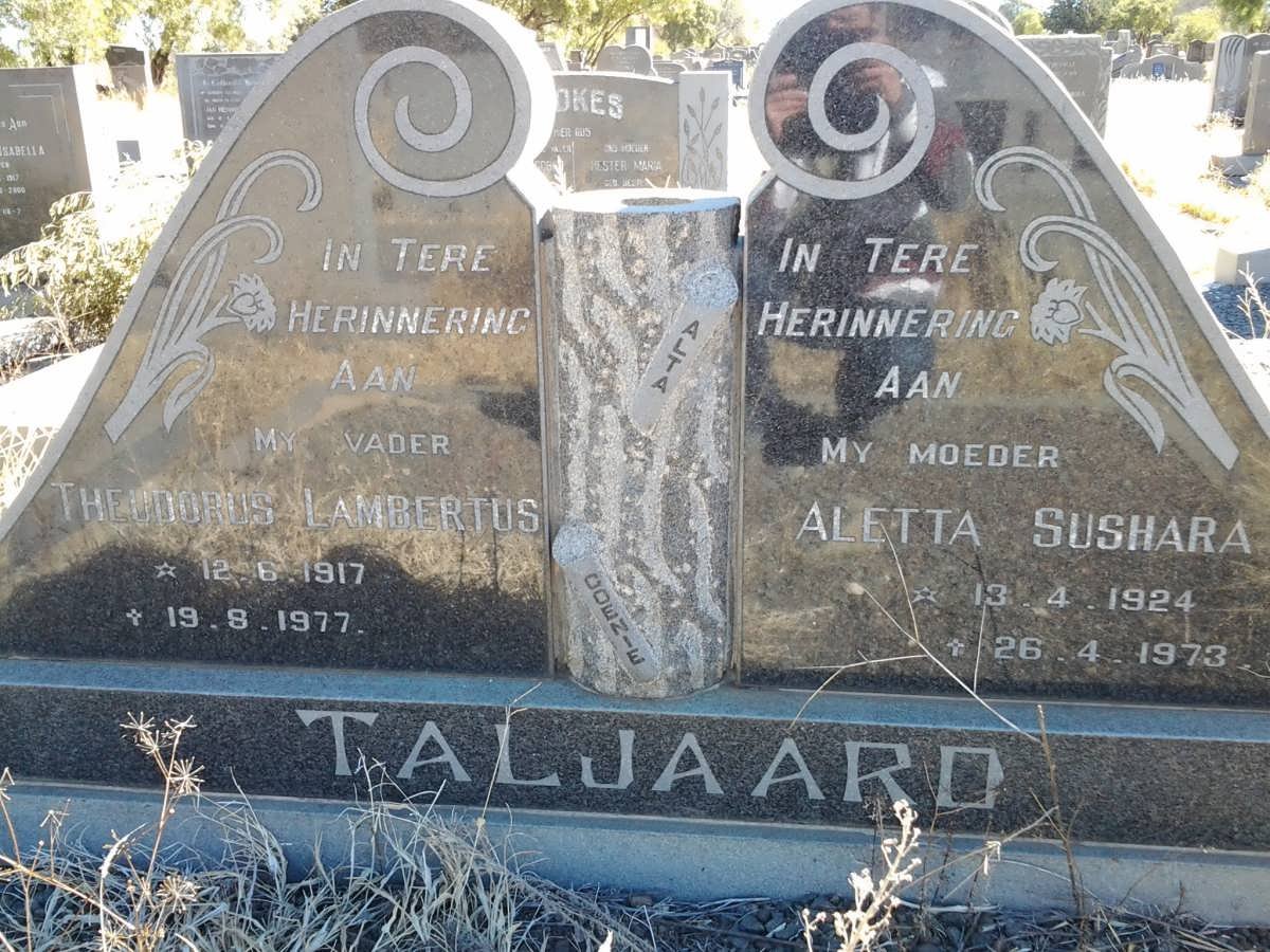 TALJAARD Theudorus Lambertus 1917-1977 &amp; Aletta Sushara 1924-1973