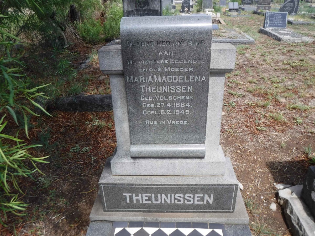 THEUNISSEN Maria Magdalena nee VOLSCHENK 1884-1949