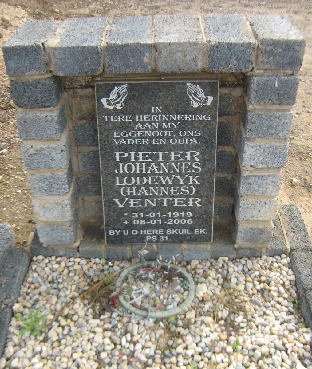 VENTER Pieter Johannes Lodewyk 1919-2006