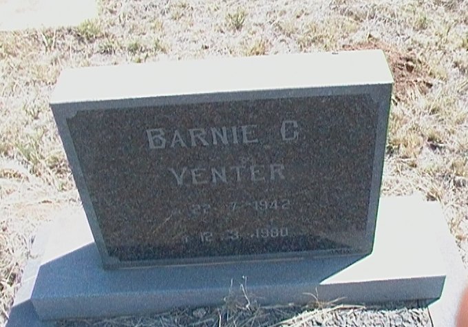 VENTER Barnie G. 1942-1980