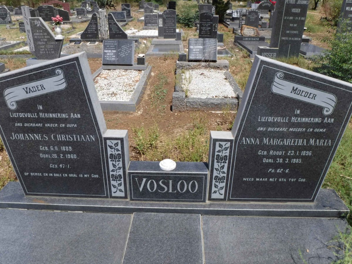 VOSLOO Johannes Christiaan 1889-1960 &amp; Anna Margaretha Maria ROODT 1896-1985