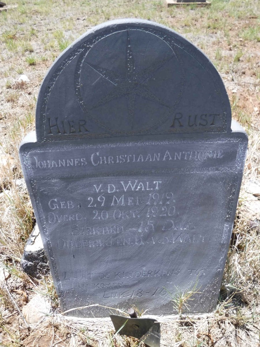 WALT Johannes Christiaan Anthonie, v.d. 1919-1920