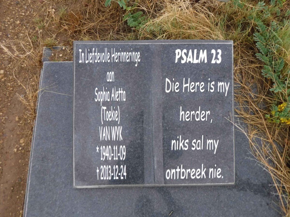 WYK Sophia Aletta, van 1940-2013