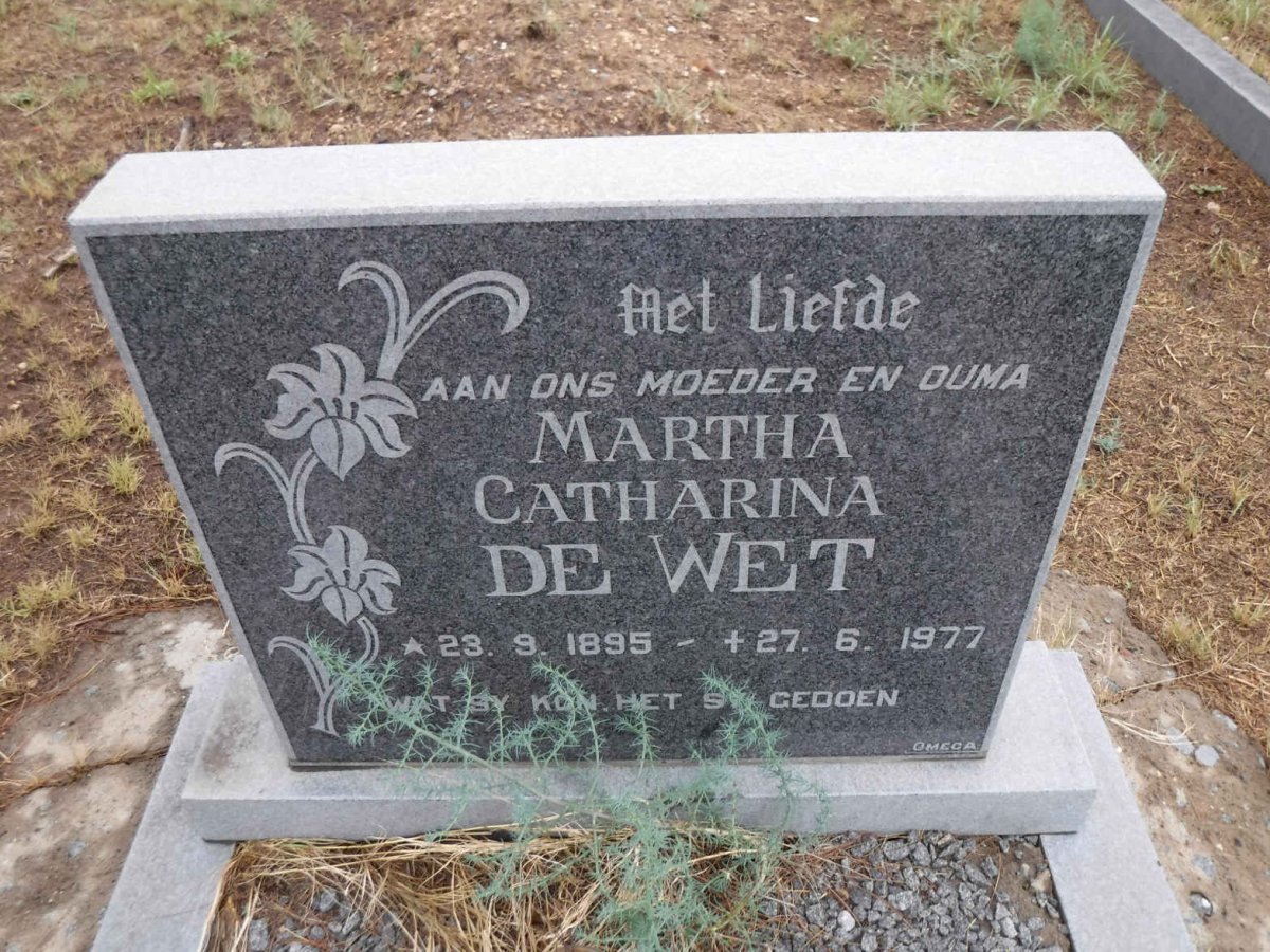 WET Martha Catharina, de 1895-1977
