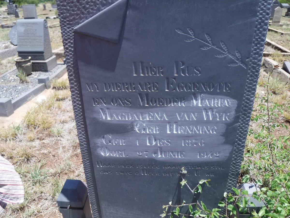 WYK Maria Magdalena, van nee HENNING 1876-1942