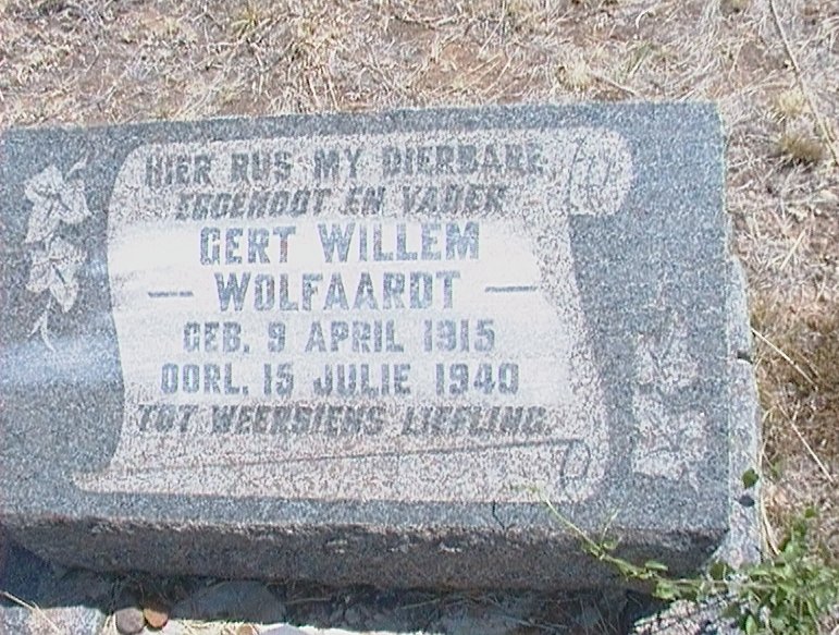 WOLFAARDT Gert Willem 1915-1940