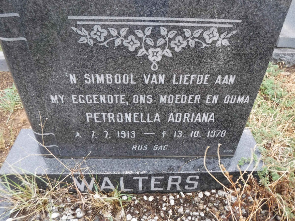 WALTERS Petronella Adriana 1913-1978