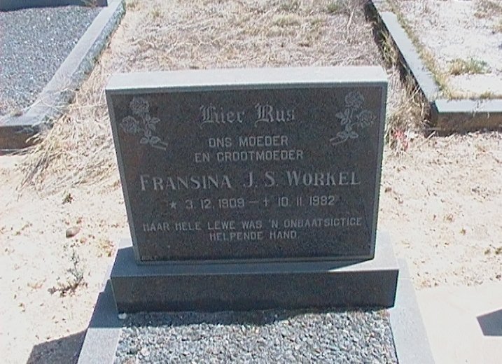 WORKEL Francina J.S. 1909-1982