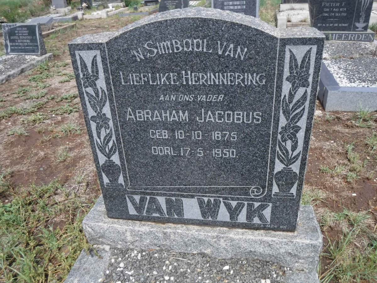 WYK Abraham Jacobus, van 1875-1950