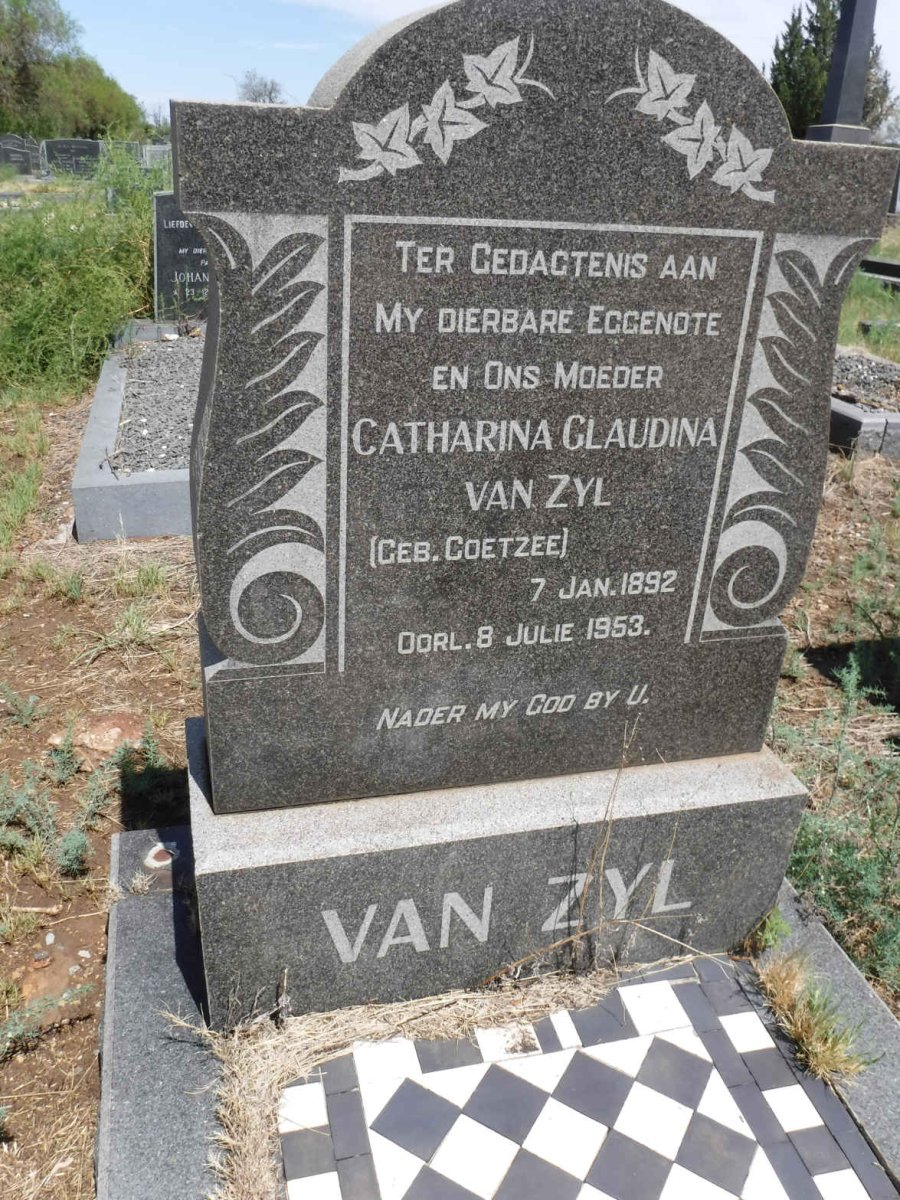 ZYL Catharina Glaudina, van nee COETZEE 1892-1953