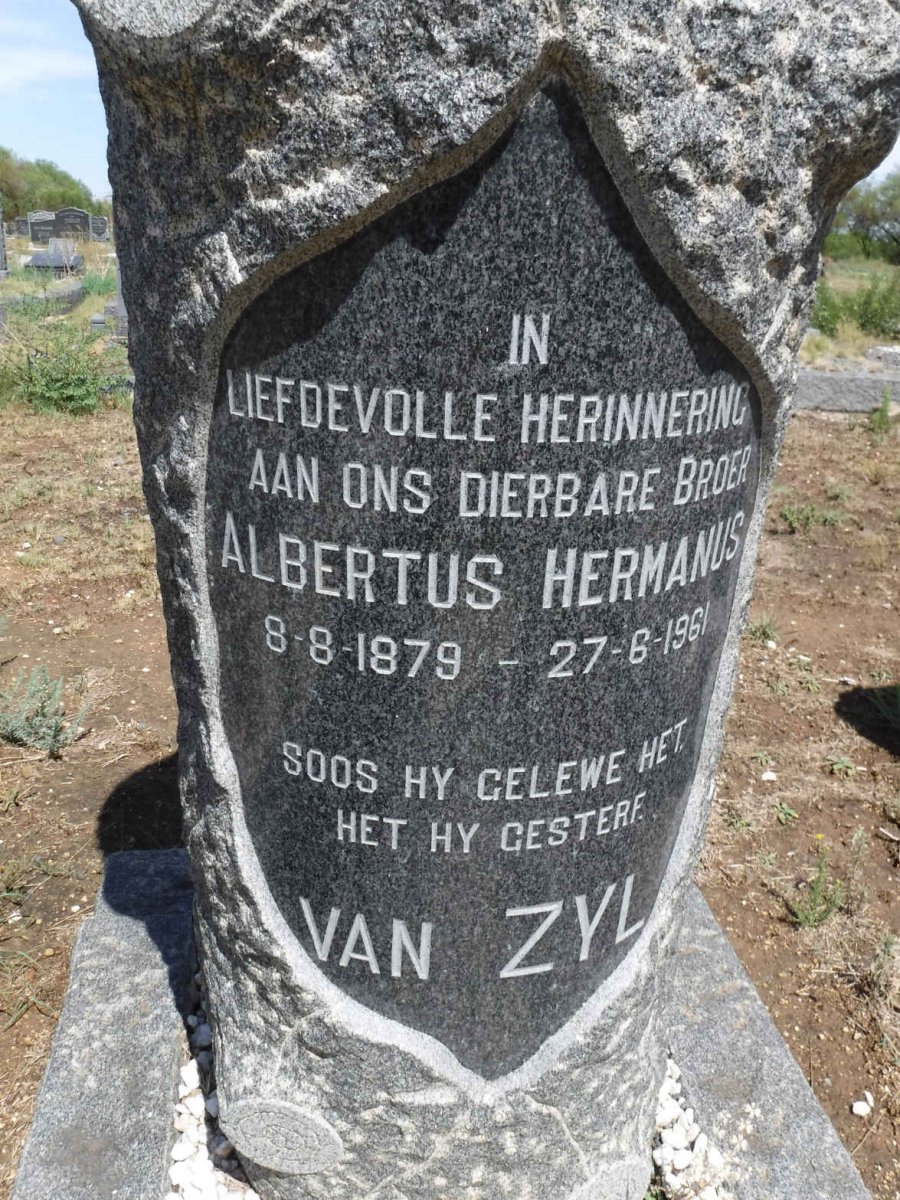 ZYL Albertus Hermanus, van 1879-1961