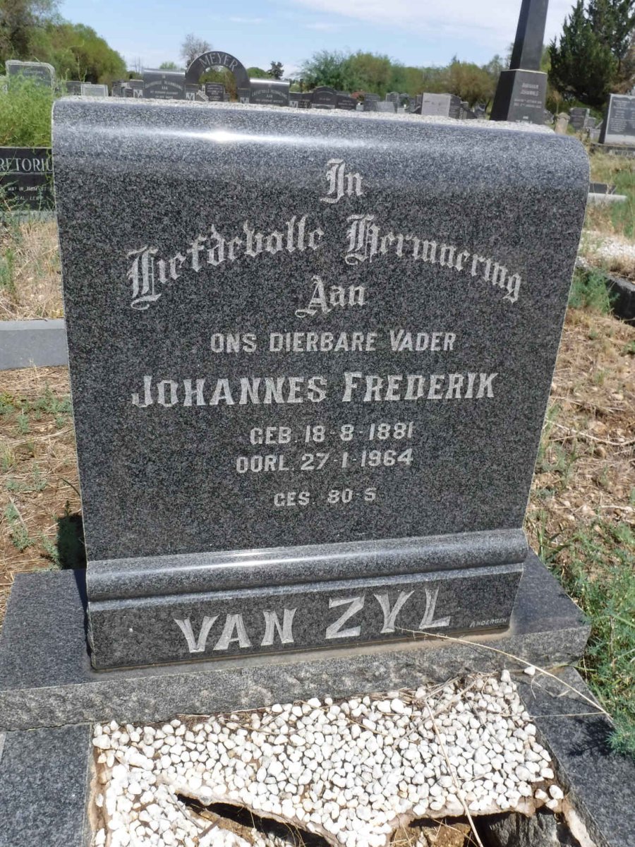ZYL Johannes Frederik, van 1881-1964