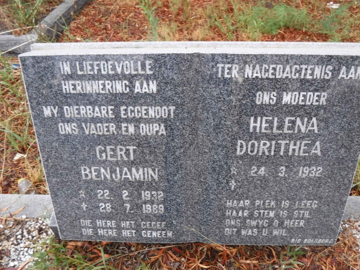 ? Gert Benjamin 1932-1989 &amp; Helena Dorithea 1932-
