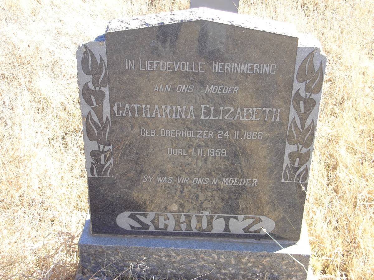 SCHUTZ Catharina Elizabeth nee OBERHOLZER 1866-1959