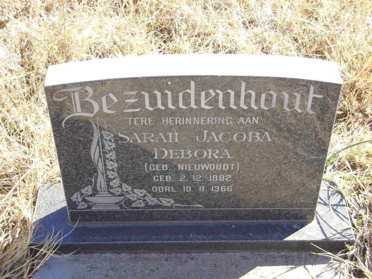 BEZUIDENHOUT Sarah Jacoba Debora nee NIEUWOUDT 1882-1966