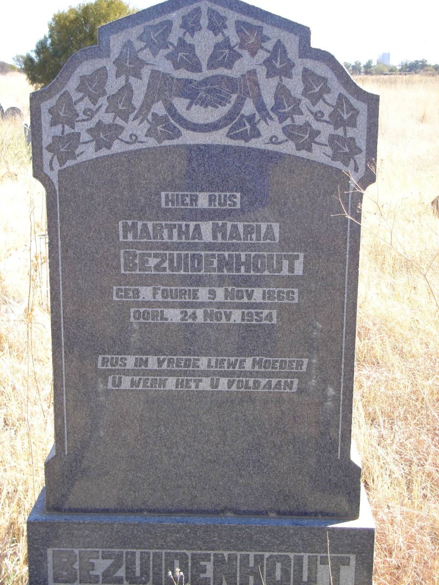 BEZUIDENHOUT Martha Maria nee FOURIE 1866-1954