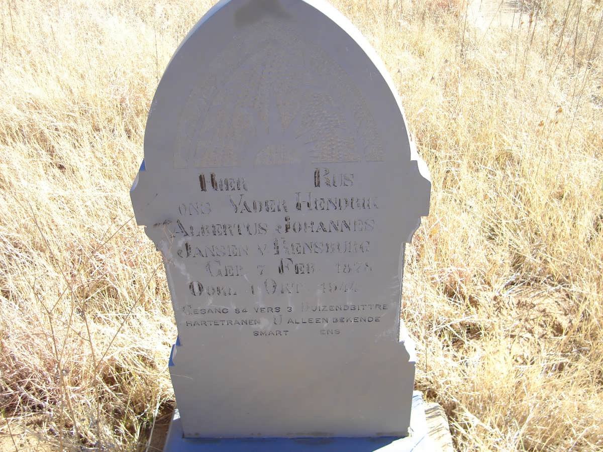 RENSBURG Hendrik Albertus Johannes, Jansen van 1878-1944