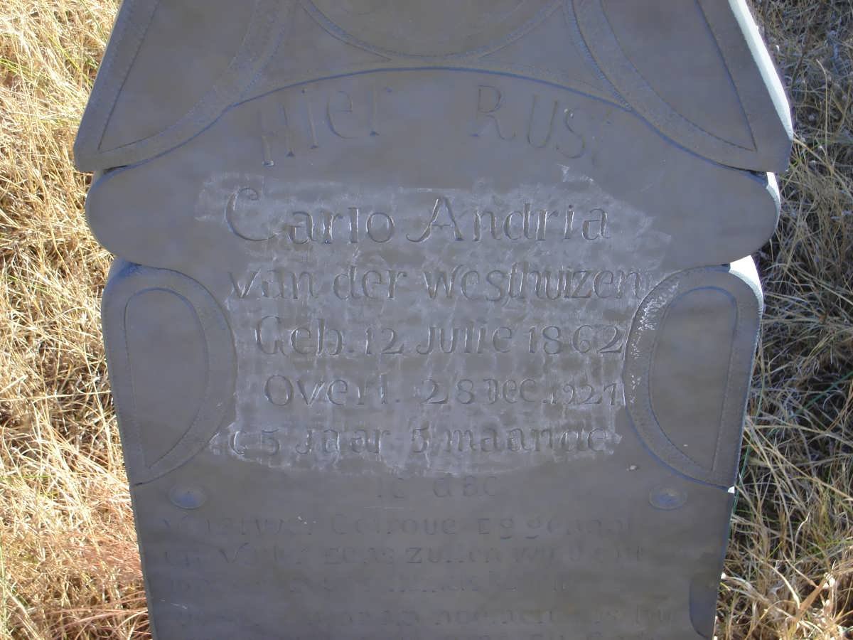 WESTHUIZEN Carlo Andria, van der 1862-1927