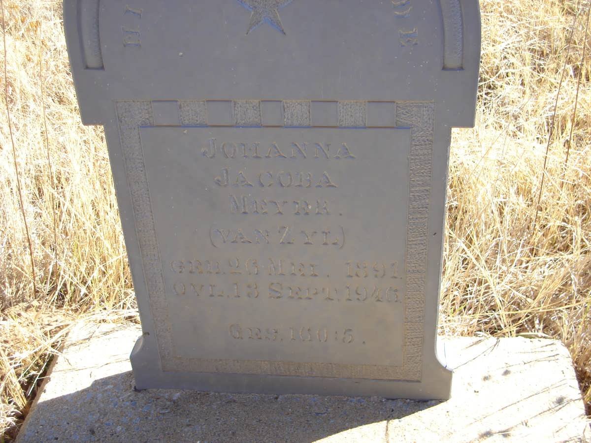 MEYER Johanna Jacoba nee VAN ZYL 1891-1946