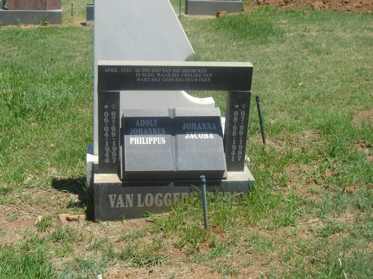 LOGGERENBERG Adolf Johannes Philippus, van 1940-1997 &amp; Johanna Jacoba 1941-1997