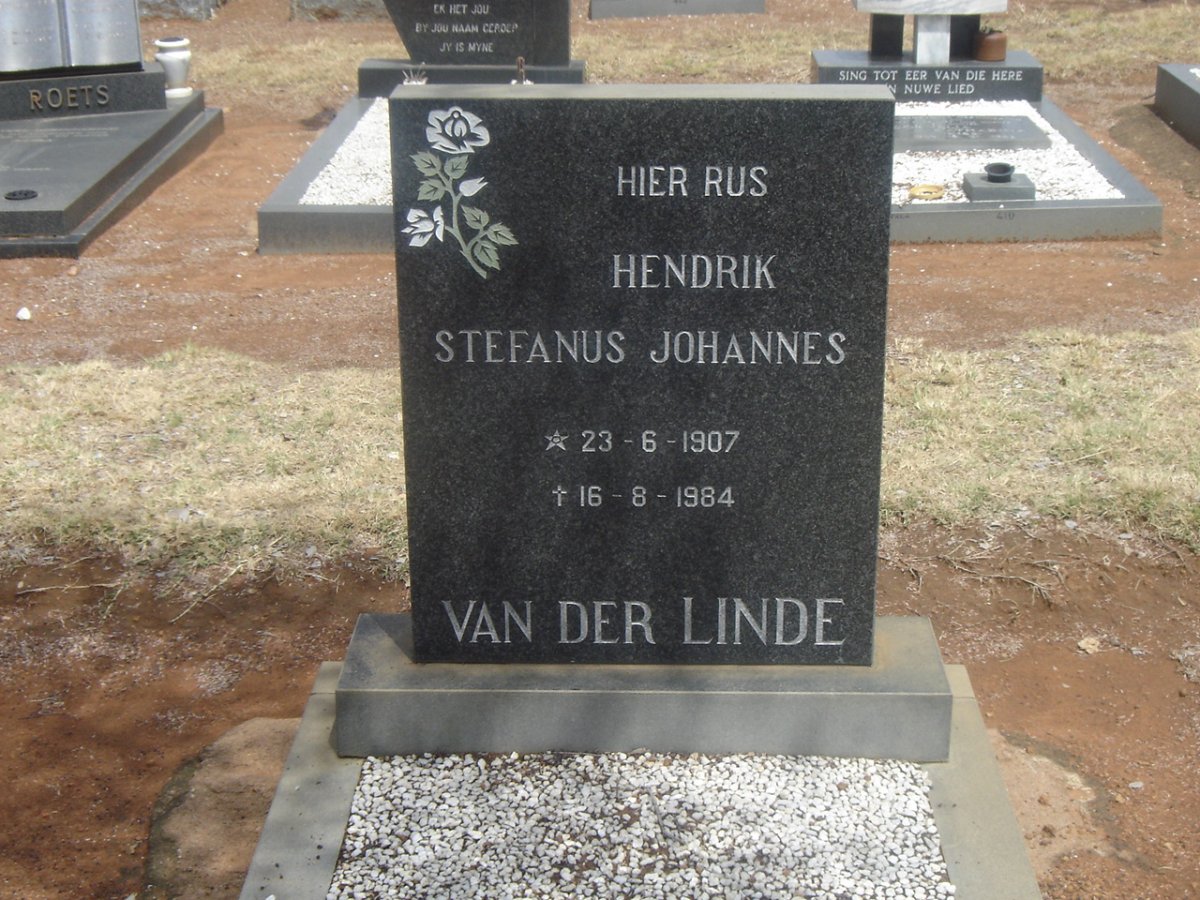 LINDE Hendrik Stefanus Johannes, van der 1907-1984